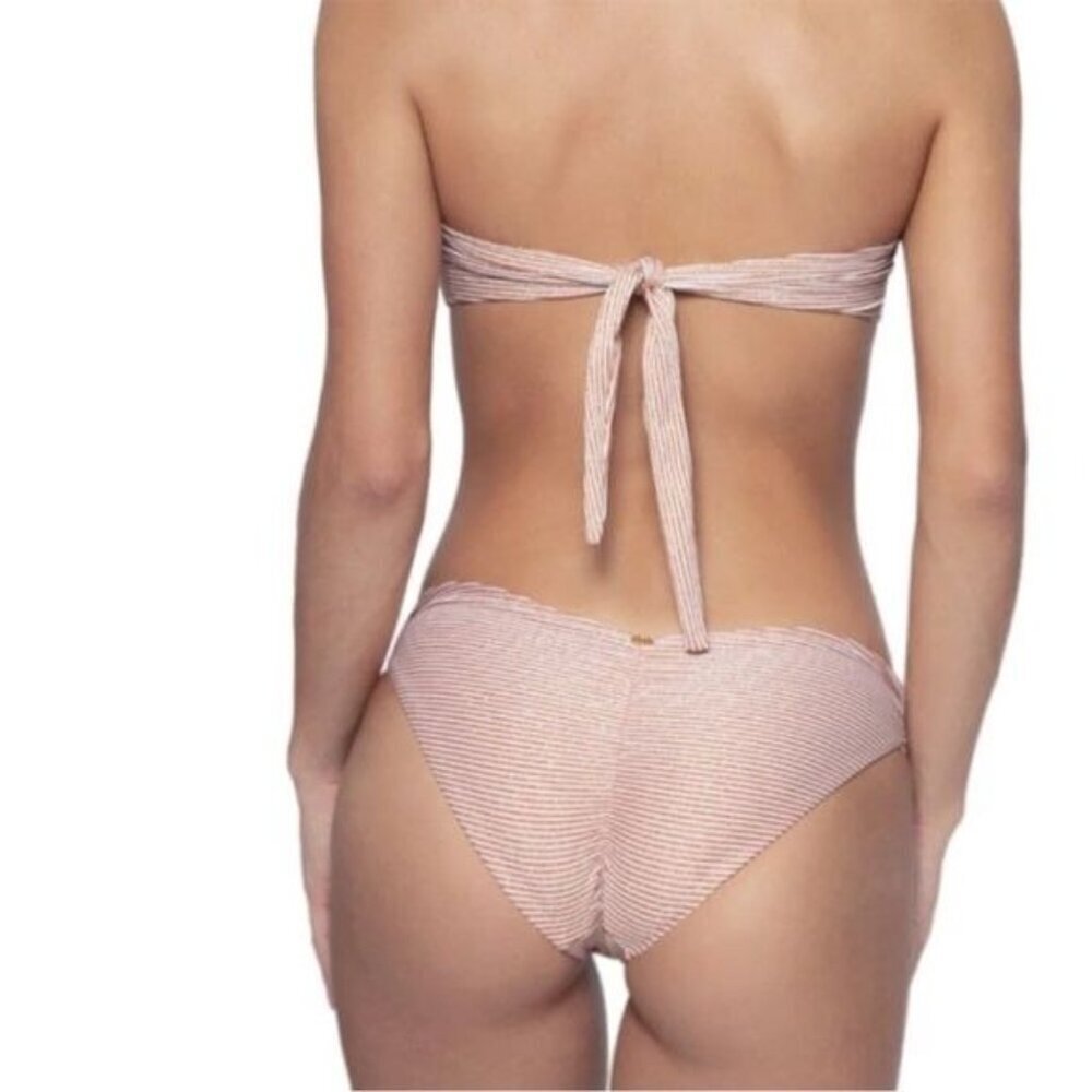 PQ Swim Aperol Stripe Bikini Full Bottom Gold Size Medium M NWT